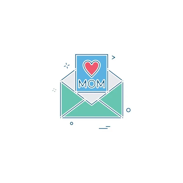 Mother Day Card Icon Design Vector — Stock Vector