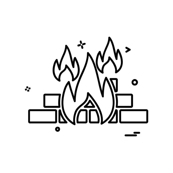 Design Vektor Für Feuersymbole — Stockvektor