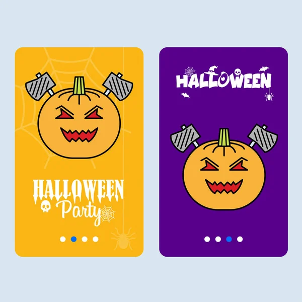 Feliz Halloween Invitación Diseño Con Vector Calabaza — Vector de stock