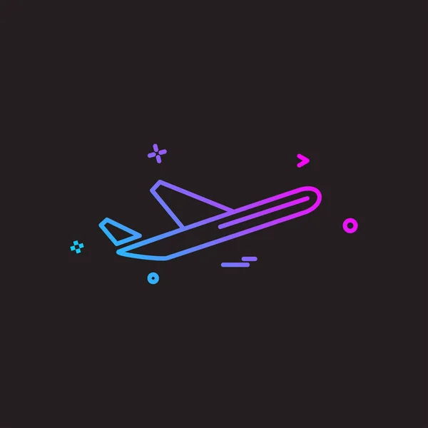 Icono Avión Diseño Vector — Vector de stock