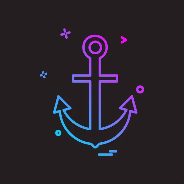 Anchor Icon Design Vector — Stock Vector