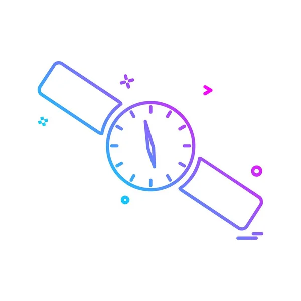 Diseño Del Icono Del Reloj Ilustración Vectorial Colorido — Archivo Imágenes Vectoriales