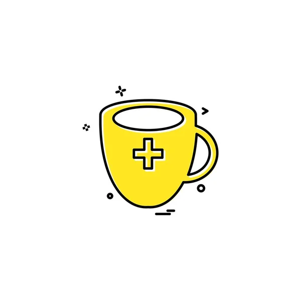 Cup Milk Medicine Icon Vector Design — Stock Vector