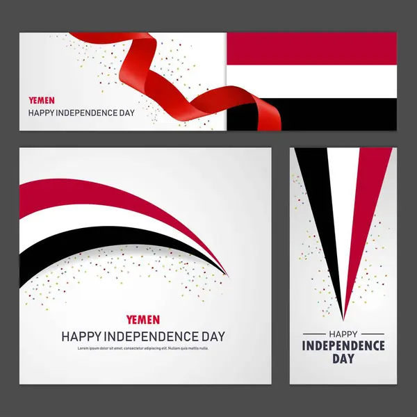 Днем Независимости Йемена Знамя Фон — стоковый вектор