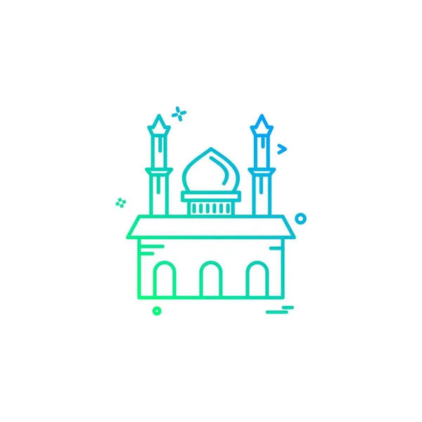 モスクのアイコン デザインのベクトル — ストックベクタ
