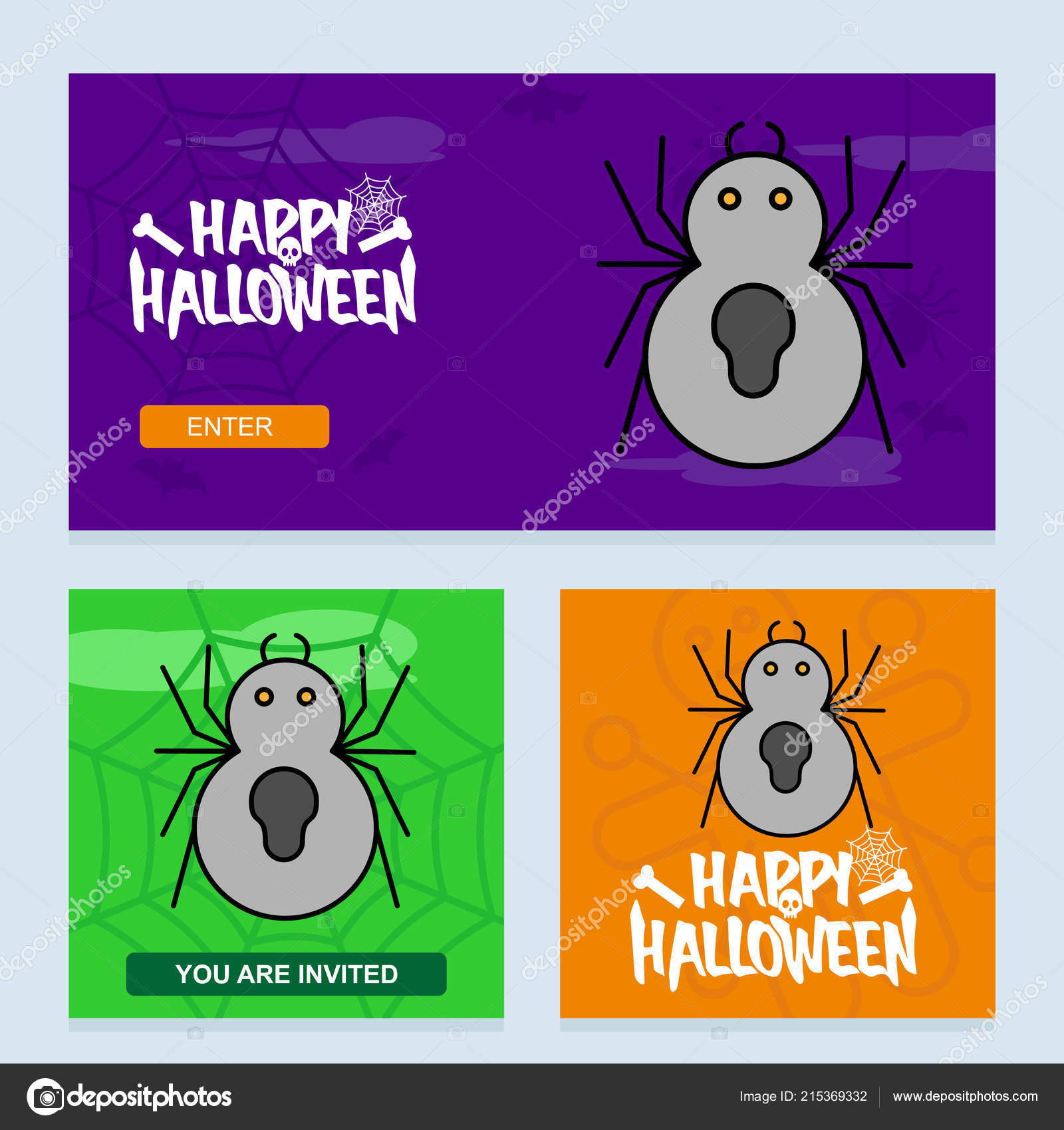 Happy Halloween Invitation Design Spider Vector Stock Vector Happy Halloween Invitation Design Spider Vector Stock Vector