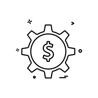 dişli para dolar ikon vektör tasarımı