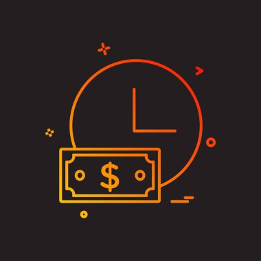Saat izle doları simge vektör tasarımı