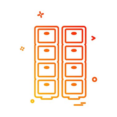 Çekmece simgesi tasarım vektörü 