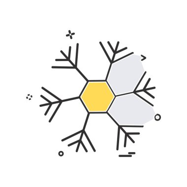Beyaz arka plan üzerinde renkli kar tanesi simgesi