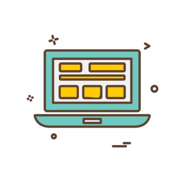 Dizüstü simge tasarlamak vektör 