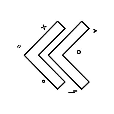 Sol ok simgesi tasarım vektörü