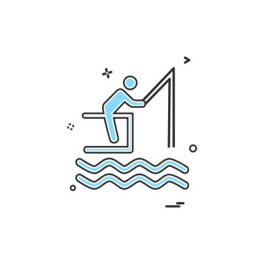 Yüzme simgesi tasarım vektörü