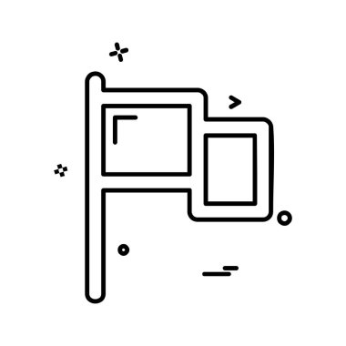 Bayrak simgesi tasarım vektörü 