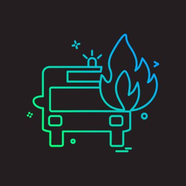 İtfaiye aracı simgesi tasarım vektörü