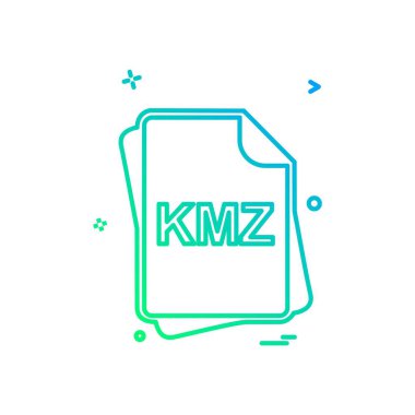 KMZ dosya tipi simge tasarım vektörü