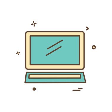 Dizüstü simge tasarlamak vektör 