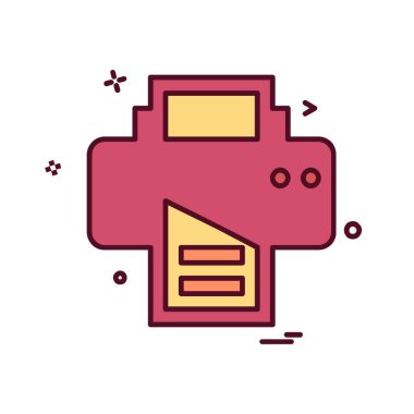 Yazıcı simgesi tasarım, vektör çizim