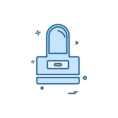 Mobilya simgesi tasarım, renkli vektör çizim