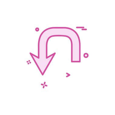 Aşağı ok simgesi tasarım vektörü