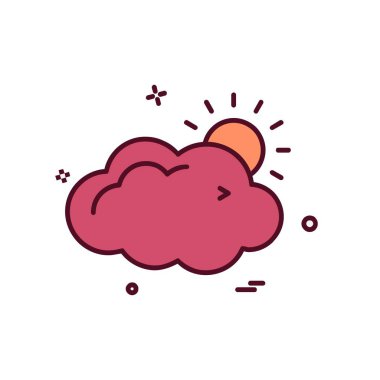 Bulut simgesi tasarım, renkli vektör çizim