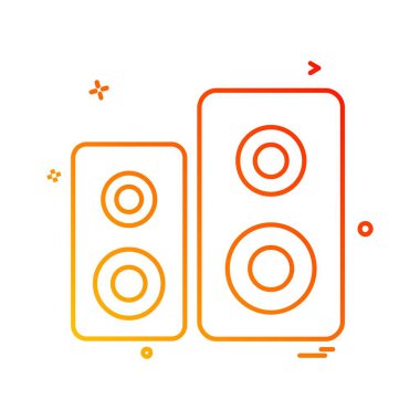 Hoparlör simgesi tasarım, renkli vektör çizim 