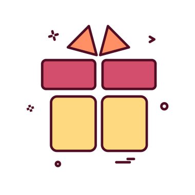 Hediye kutusu simge vektör beyaz arka plan üzerinde