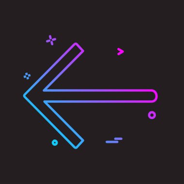 Sol ok simgesi tasarım vektörü