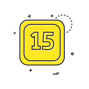 15 tarihi takvim simge tasarlamak vektör