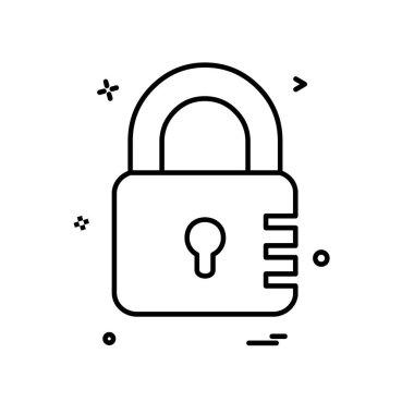 kilit düz simge vektör çizim 