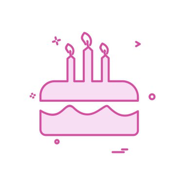 Pasta simgesi tasarım, renkli vektör çizim