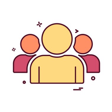 Grup simgesi tasarım, renkli vektör çizim