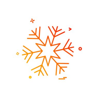 Beyaz arka plan üzerinde renkli kar tanesi simgesi