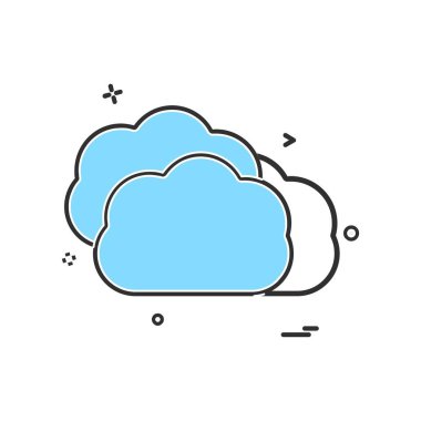 Bulut simgesi tasarım, renkli vektör çizim