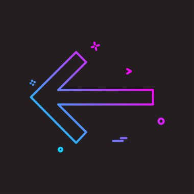 Sol ok simgesi tasarım vektörü