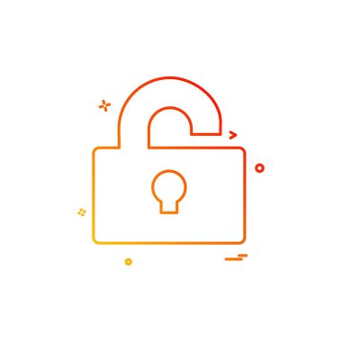 kilit düz simge vektör çizim 