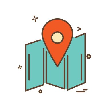 Navigasyon simgesi tasarım vektörü 