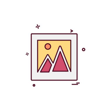 Görüntü simgesi tasarım, renkli vektör çizim