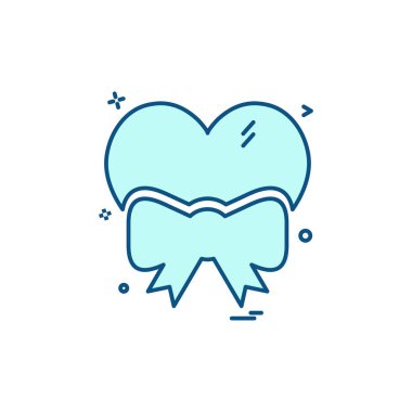 Kalp simgesi tasarım, Sevgililer günü için vektör çizim