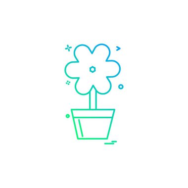 Beyaz arka plan üzerinde simge vektör çiçek