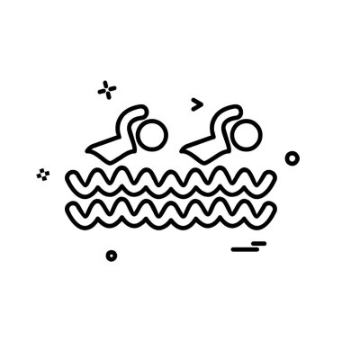 Yüzme simgesi tasarım vektörü