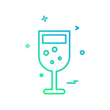 İçki simgesi tasarım, renkli vektör çizim 