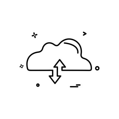 Bulut simgesi tasarım, renkli vektör çizim