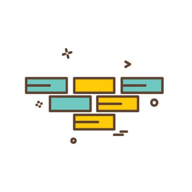 Duvar simgesi tasarım, renkli vektör çizim