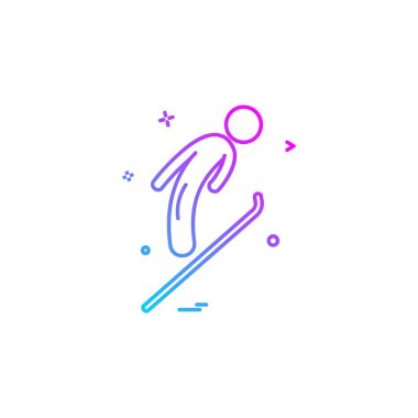 Kayak simgesi tasarım, renkli vektör çizim