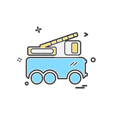 Araç simgesi tasarım, renkli vektör çizim