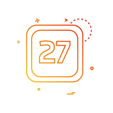 27 tarihi takvim simge tasarlamak vektör