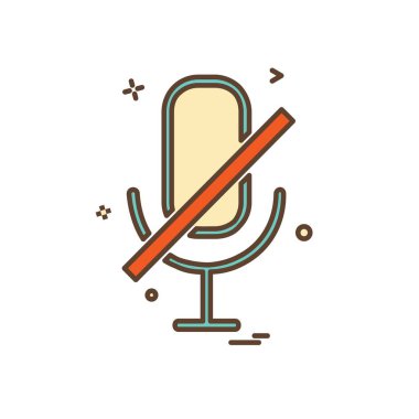 Mikrofon simgesi tasarım, renkli vektör çizim