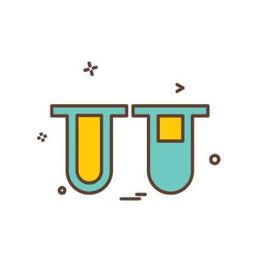 Tüp simgesi tasarım, renkli vektör çizim