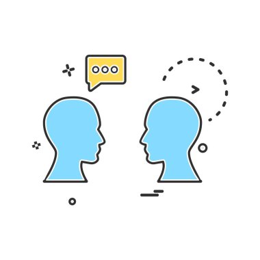 Sohbet adamları ikon vektör tasarımı hakkında konuşuyor